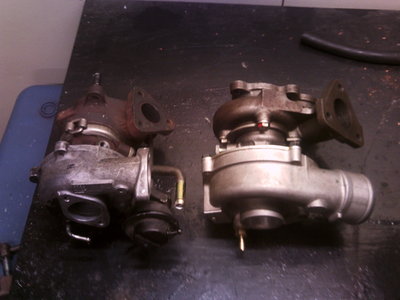 a size comparison shot, next to my spare standard turbo