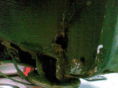 Rust in the rear suspension mount.