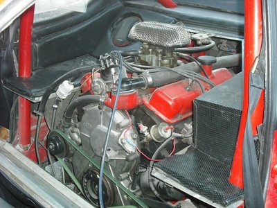 engine bay with cover removed
